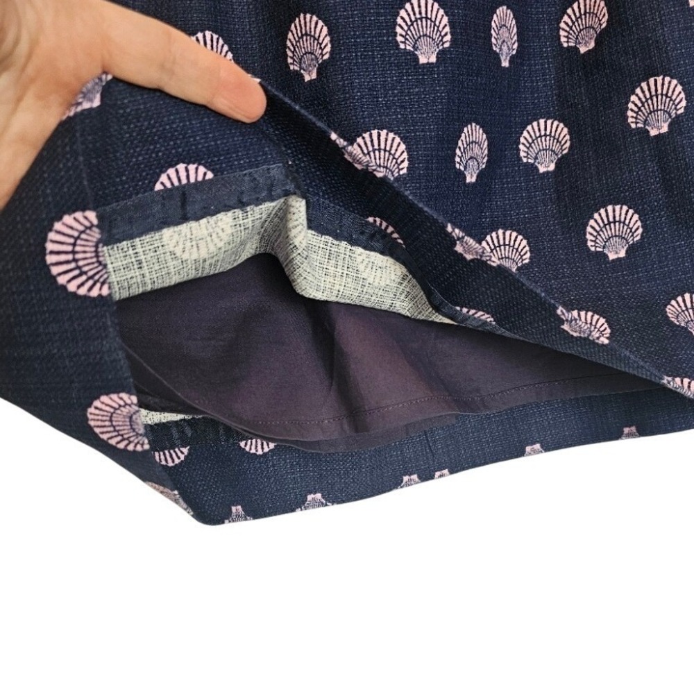 J.Crew Factory Navy Pink Seashell Mini Skirt Size 4 Pockets Summer Coastal - Picture 4 of 8